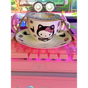Hello Kitty Halloween Teacup Saucer Set 6.7oz 2024 Cat Sanrio Limited Edition